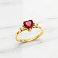 Anillo corazon rubi y circones Oro 18k - Miniatura 5