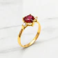Anillo corazon rubi y circones Oro 18k - Miniatura 7