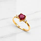 Anillo corazon rubi y circones Oro 18k - Miniatura 6