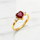 Anillo corazon rubi y circones Oro 18k - Miniatura 4