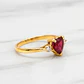 Anillo corazon rubi y circones Oro 18k - Miniatura 2