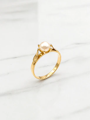 Anillo pistilo perla cultivada Oro 18k