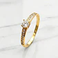 Anillo solitario cintillo circónes Oro 18k - Miniatura 5