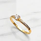 Anillo solitario cintillo circónes Oro 18k - Miniatura 1