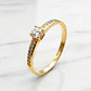 Anillo solitario cintillo circónes Oro 18k - Miniatura 4
