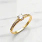 Anillo solitario cintillo circónes Oro 18k - Miniatura 3