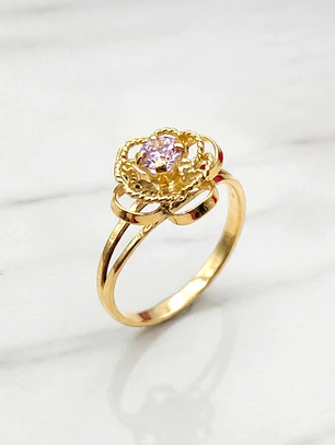 Anillo doble Rosa de Francia Oro 18k