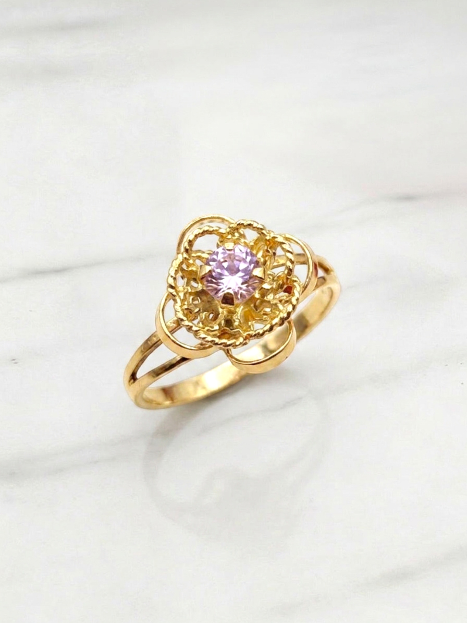 Anillo doble Rosa de Francia Oro 18k 4