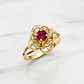 Anillo flor rubí Oro 18k - Miniatura 2