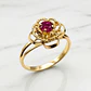 Anillo flor rubí Oro 18k - Miniatura 1