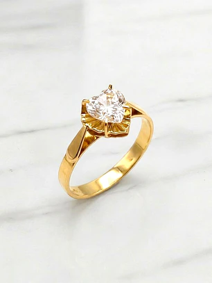 Anillo corazón circon Oro 18k
