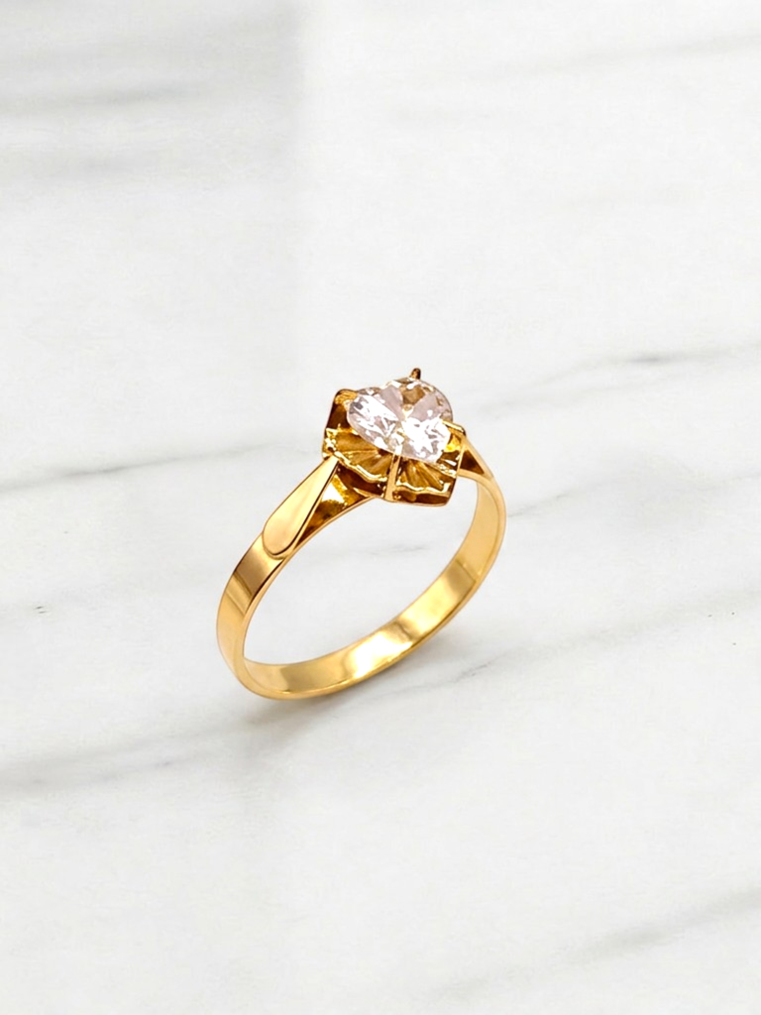 Anillo corazón circon Oro 18k 3