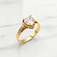 Anillo corazón circon Oro 18k - Miniatura 4