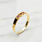 Anillo medio cintillo tres Rubíes Oro 18k   - Miniatura 5