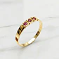 Anillo medio cintillo tres Rubíes Oro 18k   - Miniatura 4