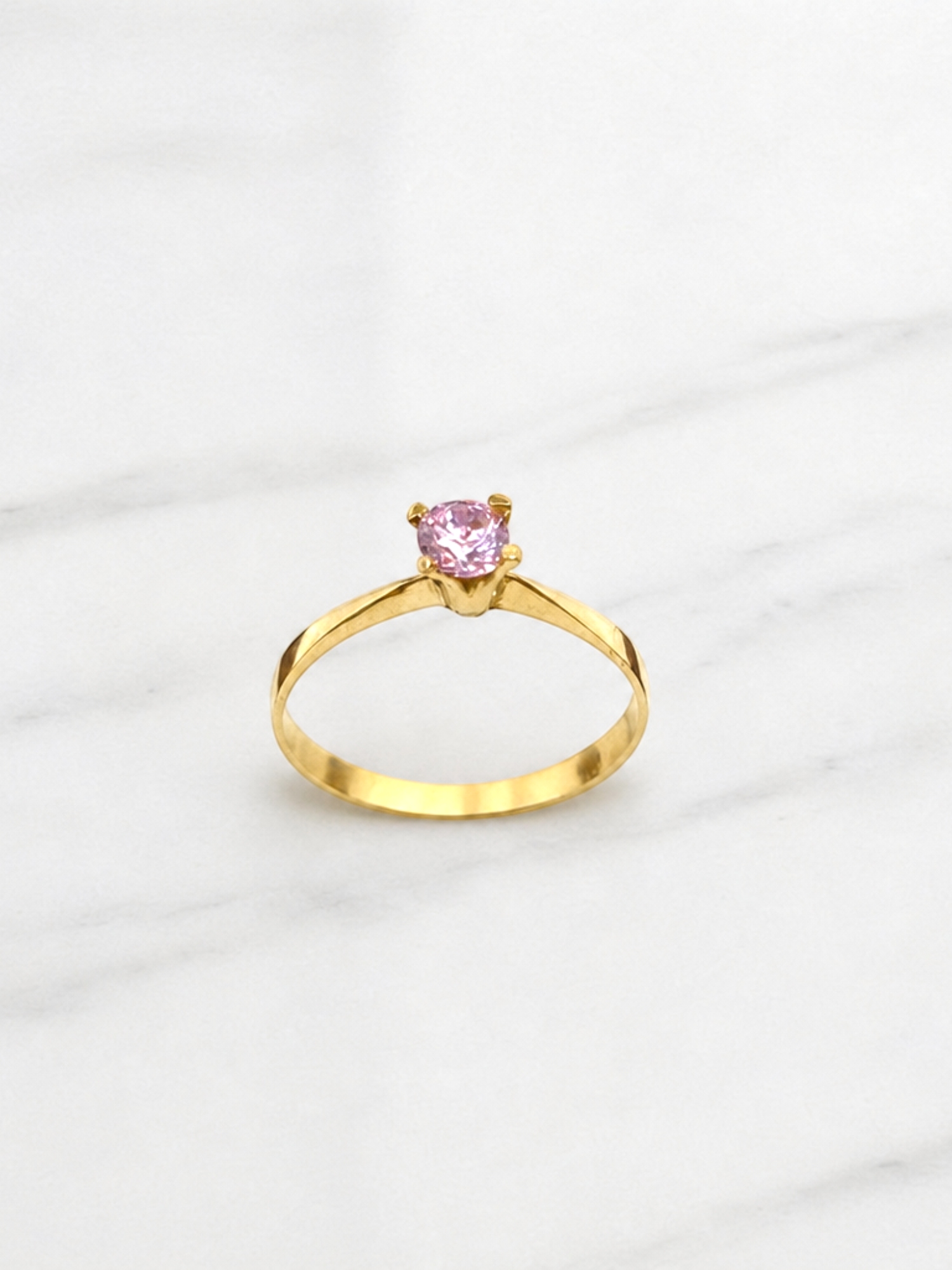 Anillo solitario Rosa de Francia Oro 18k  3
