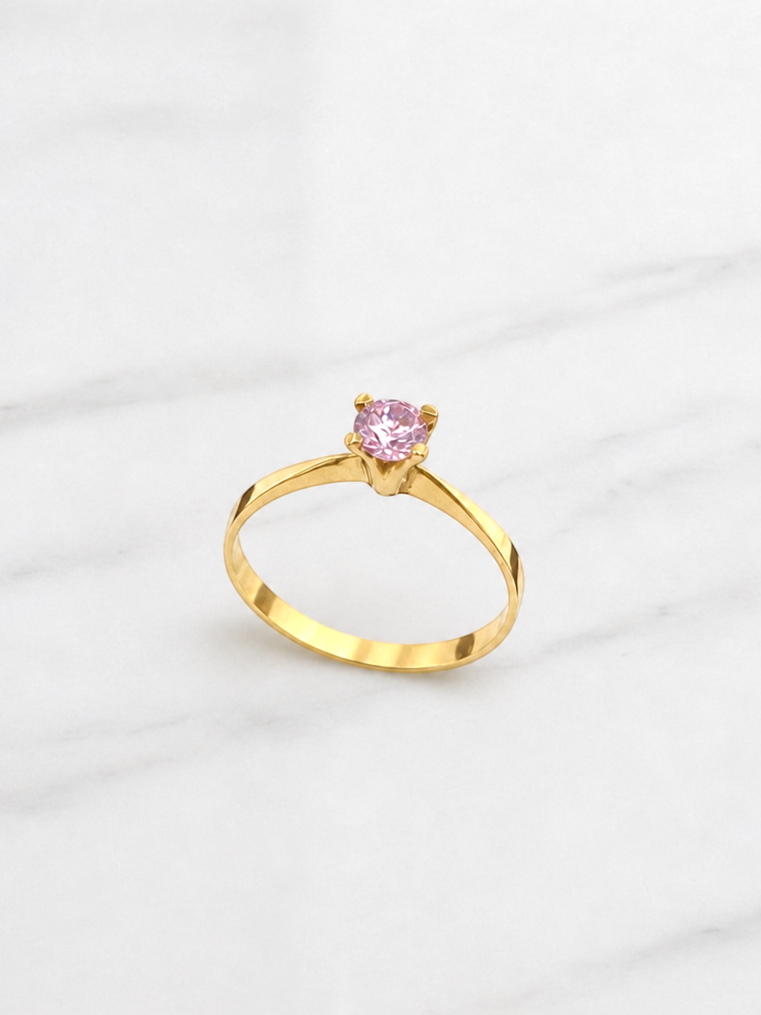 Anillo solitario Rosa de Francia Oro 18k  2