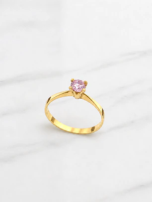 Anillo solitario Rosa de Francia Oro 18k 