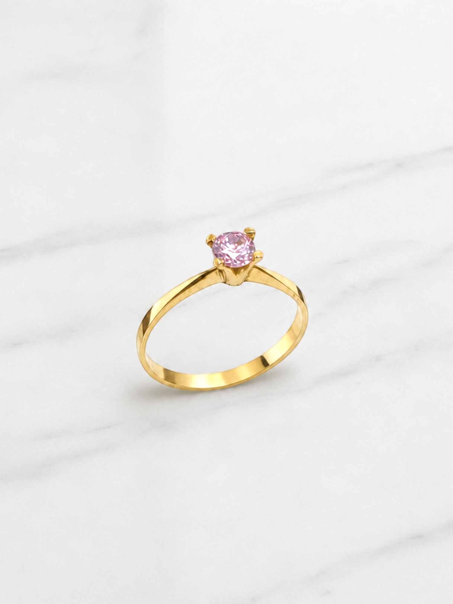 Anillo solitario Rosa de Francia Oro 18k  1