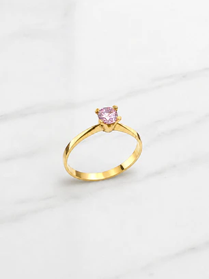 Anillo solitario Rosa de Francia Oro 18k 