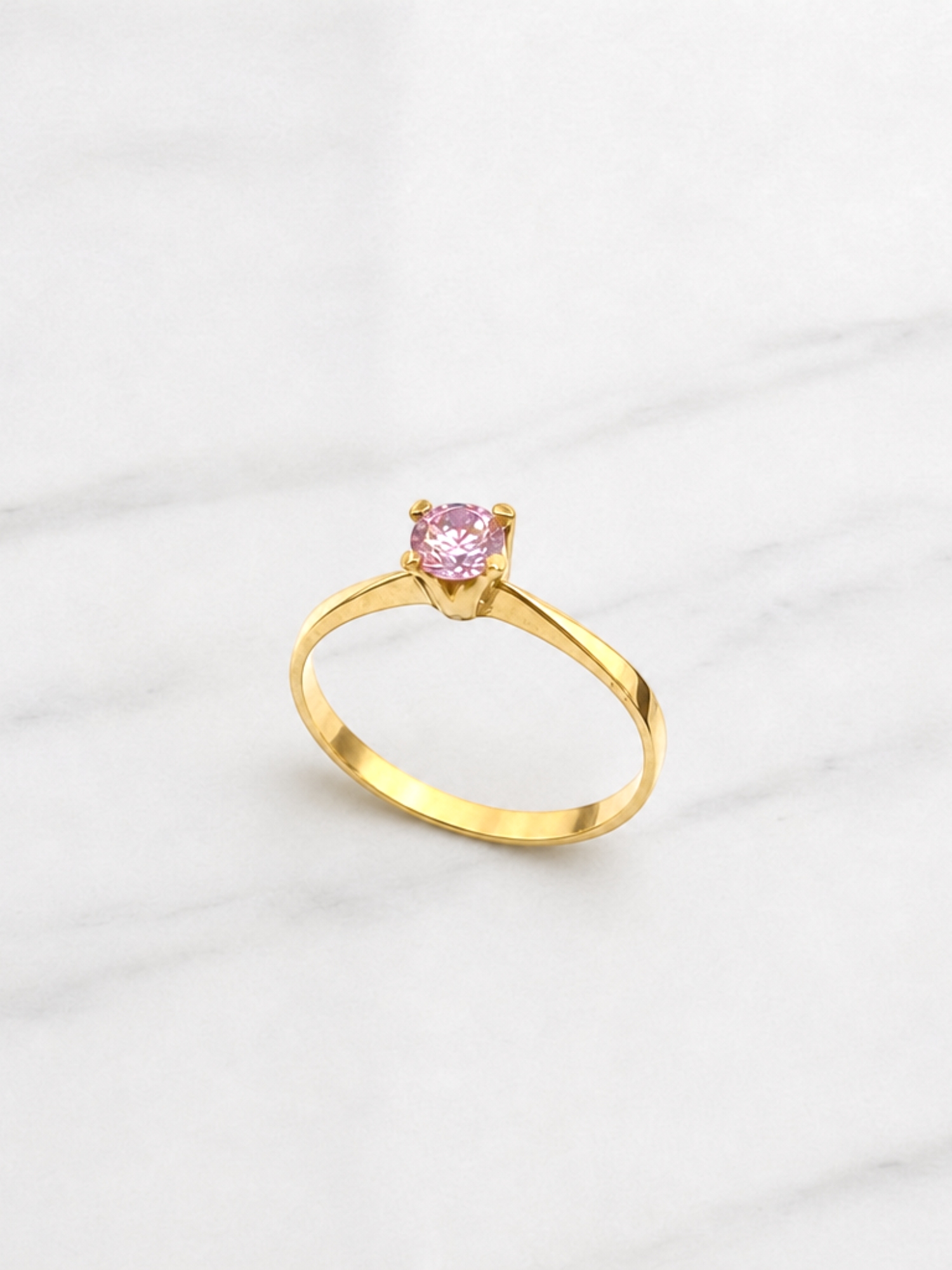 Anillo solitario Rosa de Francia Oro 18k  4
