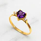 Anillo corazon amatista y circones Oro 18k - Miniatura 2