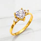 Anillo corazon circones Oro 18k - Miniatura 4