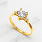Anillo corazon circones Oro 18k - Miniatura 1