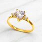 Anillo corazon circones Oro 18k - Miniatura 5