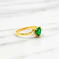 Anillo corazon esmeralda y circones Oro 18k - Miniatura 4