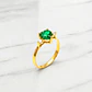 Anillo corazon esmeralda y circones Oro 18k - Miniatura 2