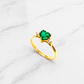 Anillo corazon esmeralda y circones Oro 18k - Miniatura 3