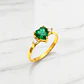 Anillo corazon esmeralda y circones Oro 18k - Miniatura 5
