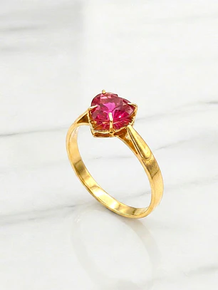 Anillo Chaton Rubí Oro 18k 