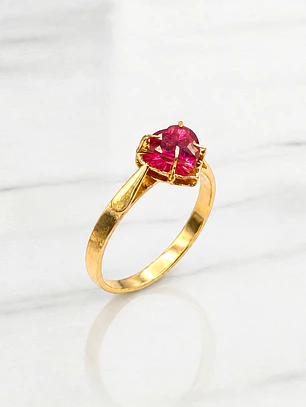 Anillo Chaton Rubí Oro 18k 