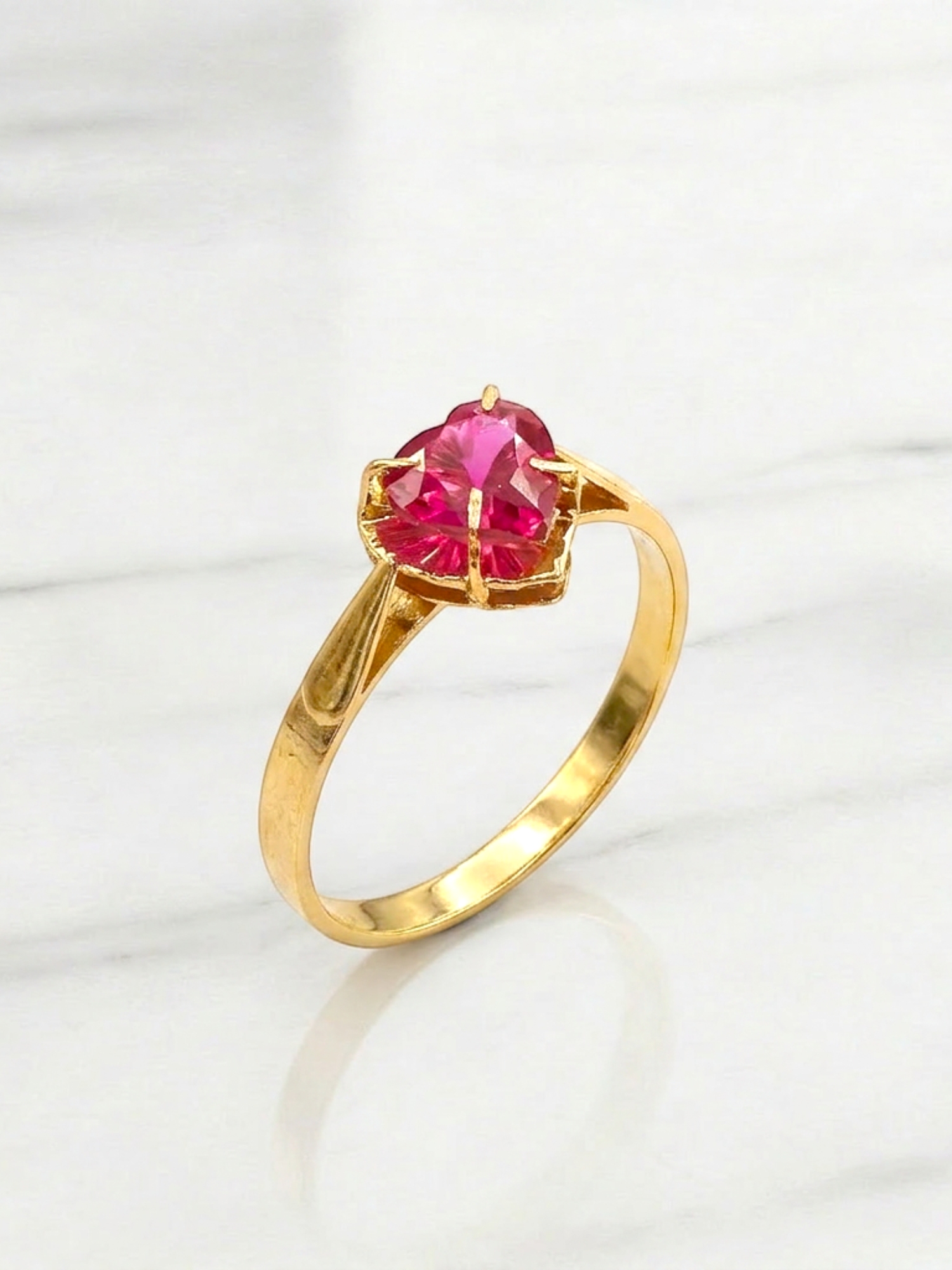 Anillo Chaton Rubí Oro 18k  4