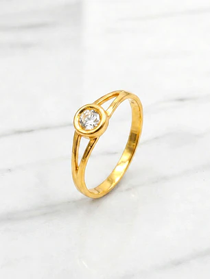 Anillo punto de círculo 2 grs Oro 18k