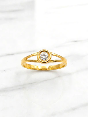 Anillo punto de círculo 2 grs Oro 18k