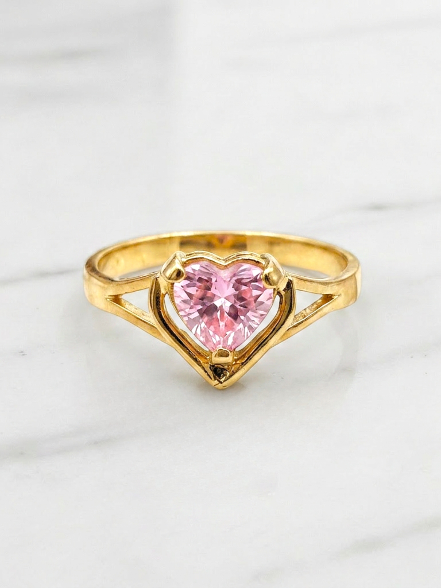 Anillo corazón rosa de francia Oro 18k 1