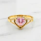 Anillo corazón rosa de francia Oro 18k - Miniatura 1