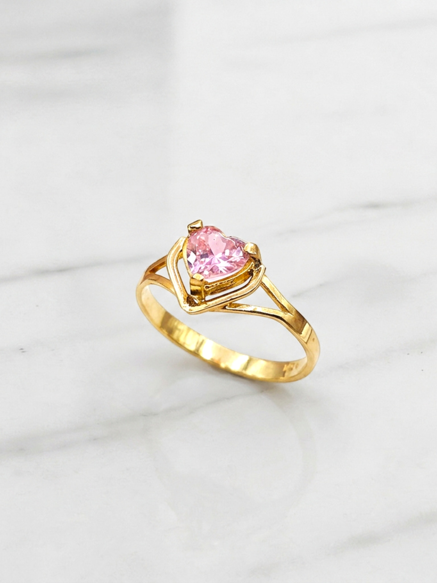 Anillo corazón rosa de francia Oro 18k 3