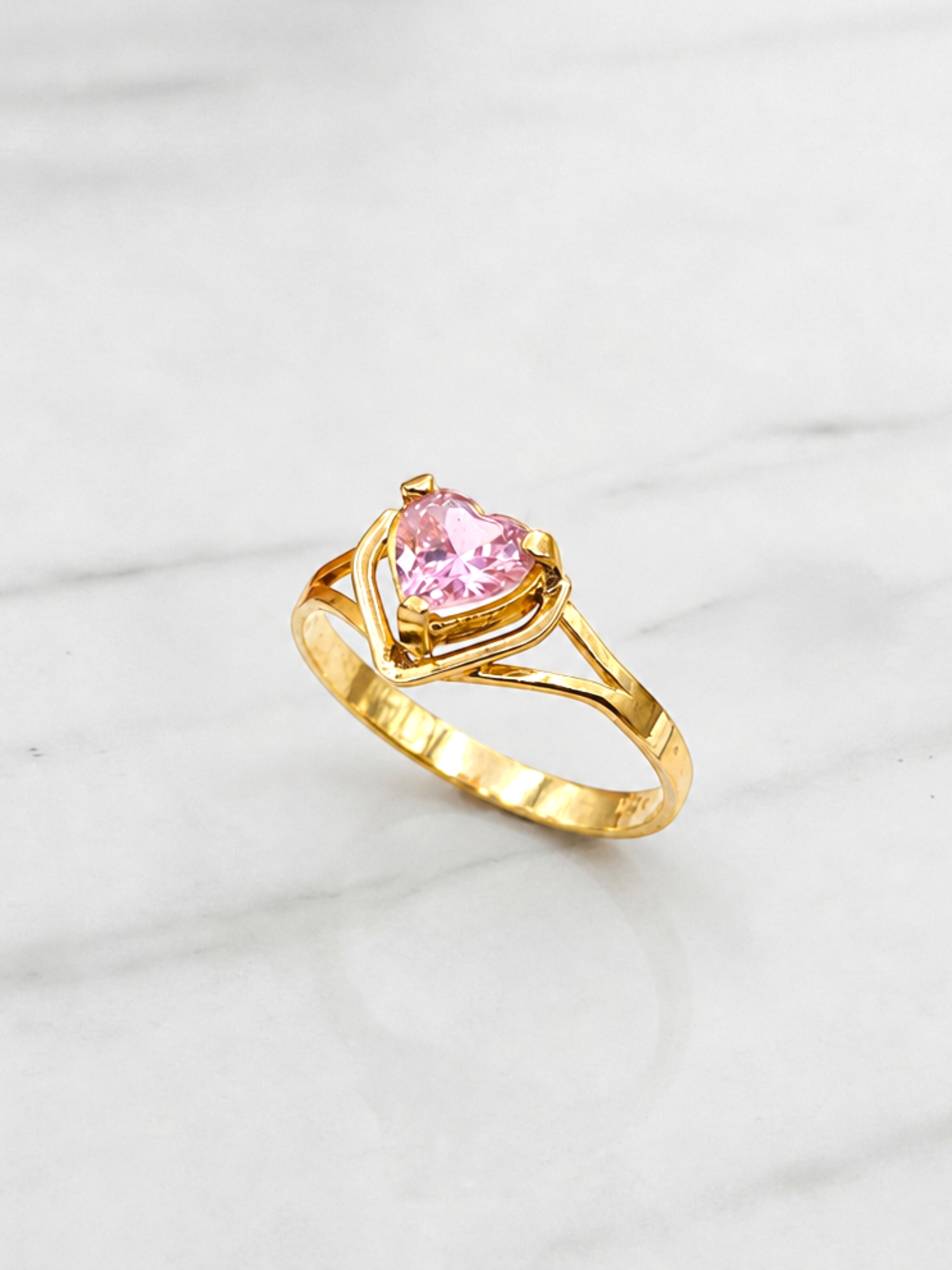 Anillo corazón rosa de francia Oro 18k 4
