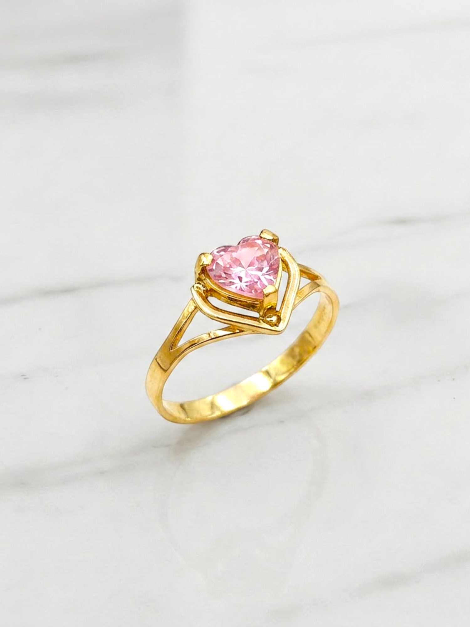 Anillo corazón rosa de francia Oro 18k 5