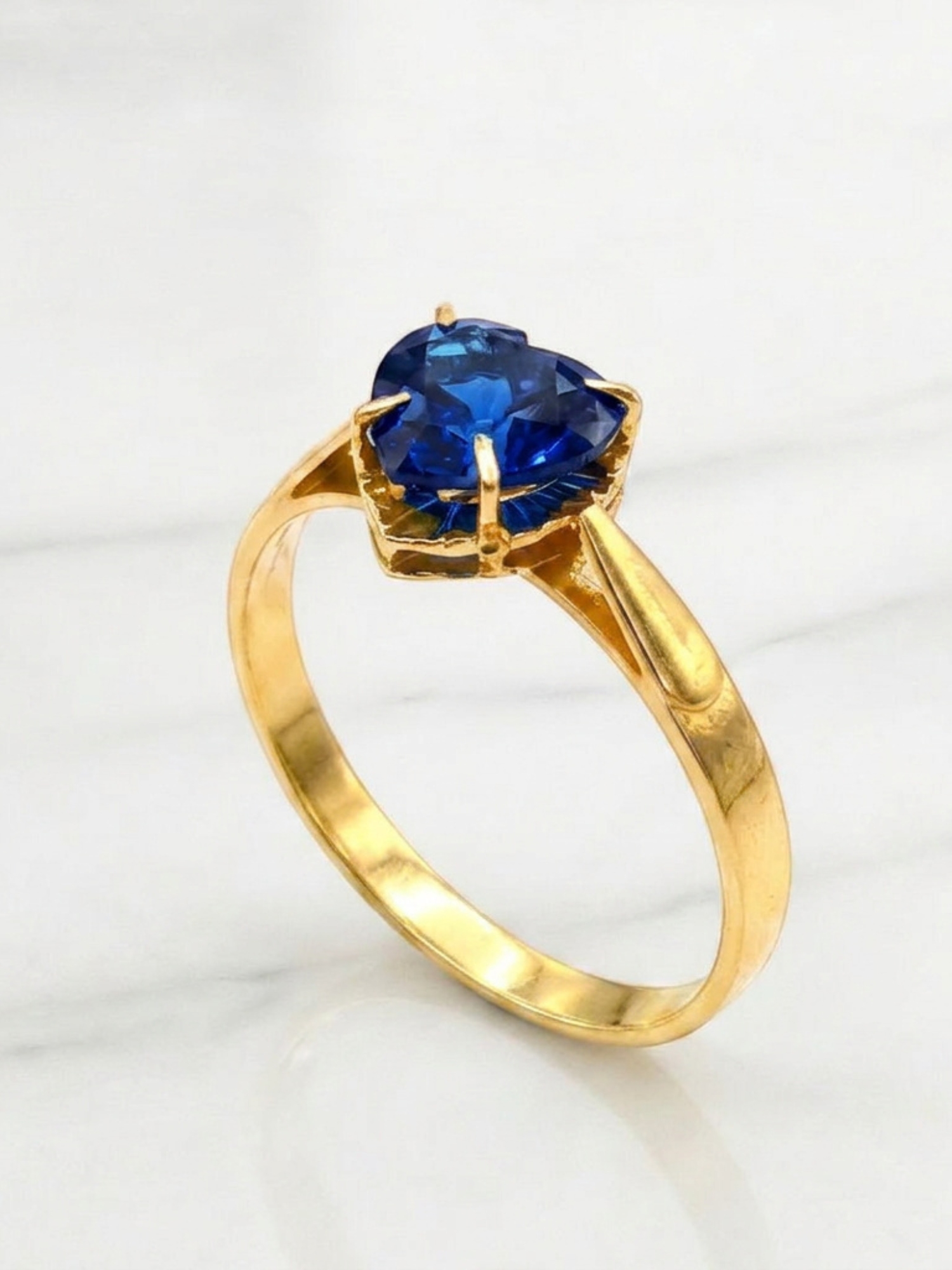 Anillo corazón zafiro Oro 18k 3
