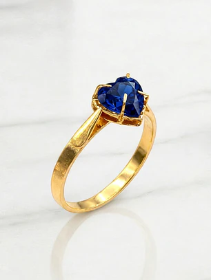 Anillo corazón zafiro Oro 18k