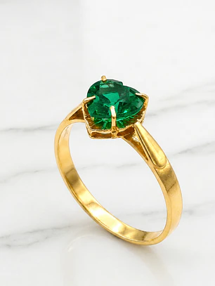 Anillo Chaton esmeralda Oro 18k