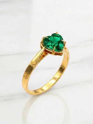 Anillo Chaton esmeralda Oro 18k