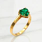 Anillo Chaton esmeralda Oro 18k - Miniatura 1