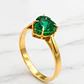 Anillo Chaton esmeralda Oro 18k - Miniatura 3