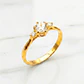 Anillo reina tres circones Oro 18k - Miniatura 3
